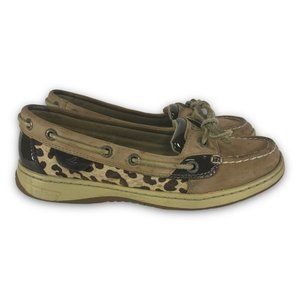 Sperry Angelfish Leopard Pony Hair Boat Shoes 9102146 Multicolor Women 6M